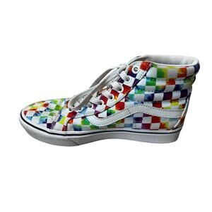 Vans ComfyCush Sk8-Hi Tie-Dye Checkerboard High Top Shoes Womens 8.5 Mens 7